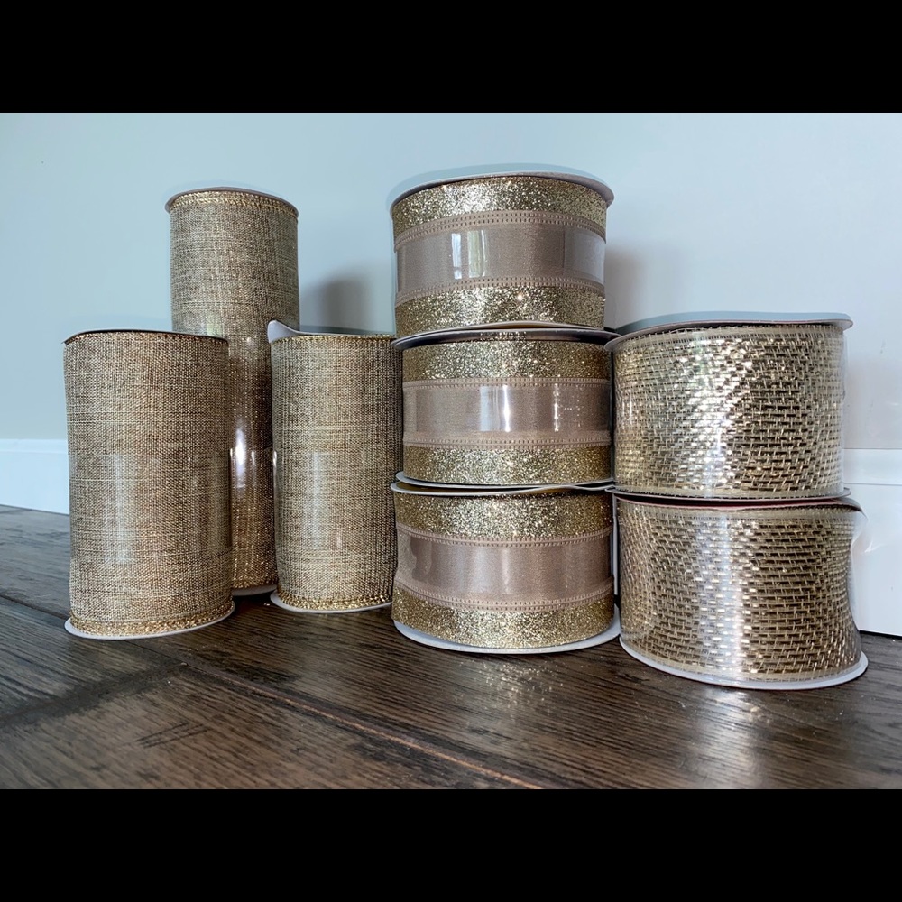 SOLD ON EBay•••Gold Burlap Ribbon Bundle